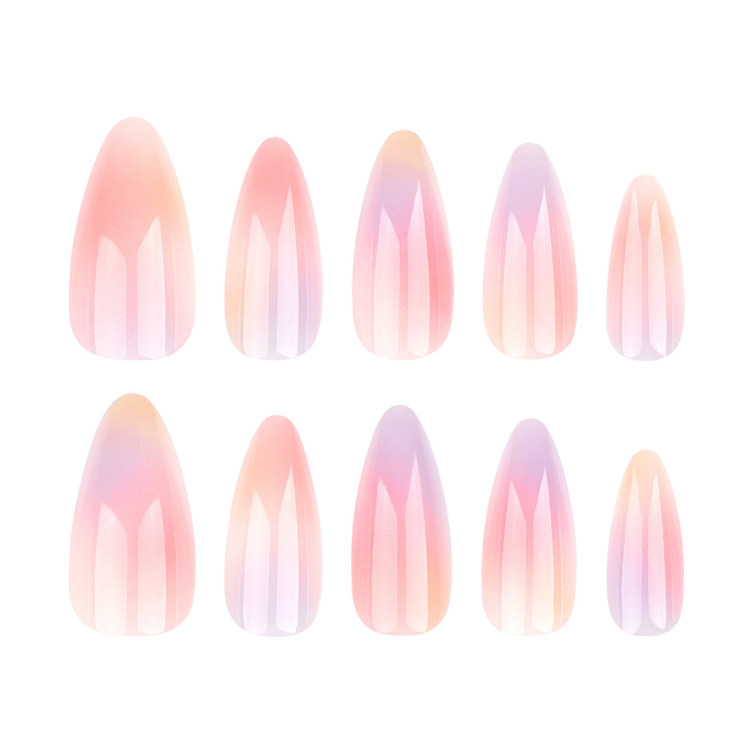Set of gradient nail art designs on a white background