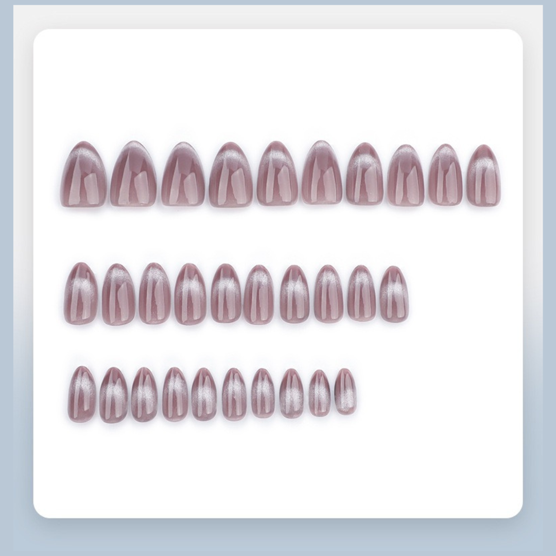 Set of nail tips on a white background